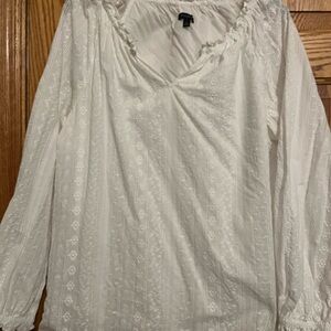 Talbots White Lace Blouse